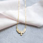 Gold Plated Eagle Positivity Necklace, thumbnail 6 of 9