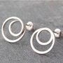 Double Curl Round Silver Stud Earrings, thumbnail 3 of 4