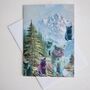 Pastel Cat In The Mountains Birthday Cats Card, thumbnail 3 of 5
