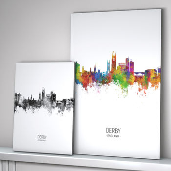 Derby Skyline Portrait Print And Box Canvas, 2 of 5