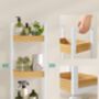 Three Tier Small Shelf Bamboo Bathroom Trolley Storage, thumbnail 5 of 12
