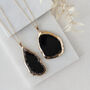 Gold Plate Black Agate Crystal Long Length Necklace, thumbnail 1 of 5