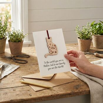 Personalised Cat Keepsake Mother's Day Card, 3 of 6