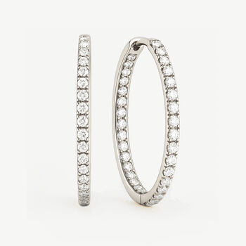 Women's Tennis Hoop Earrings In Sterling Silver, 2 of 4