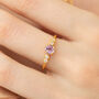 Lavender Amethyst Five Stone Ring In Sterling Silver And Gold, thumbnail 8 of 11