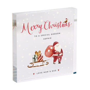 Christmas Santa Sleigh Acrylic Plaque Gift, 3 of 12