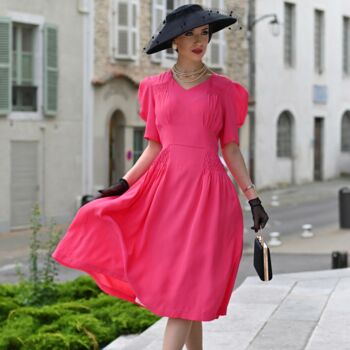 Daisy Dress In Palace Blue Vintage 1940s Style, 3 of 3