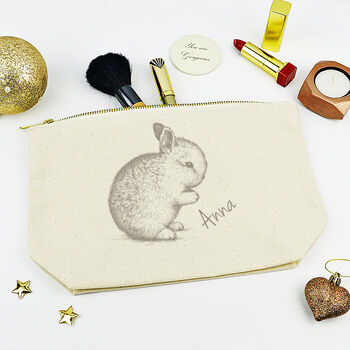 Personalised Pompom Bunny Rabbit Pencil Case, 2 of 2