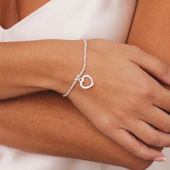 Just To Say Bracelet Gift, Just To Say Hugs And Kisses Heart Charm Bracelet Gift, 2 of 3