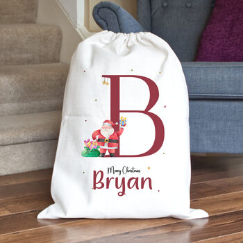 Personalised Christams Initial Present Sack, 2 of 4