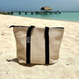 Personalised Danni Large Black Ribbon Straw Tote Bag, thumbnail 1 of 4