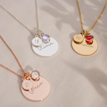 Personalised Birthday Disc Name Necklace, 6 of 12