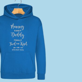 'Mummy And Daddy Finally Tied The Knot' Boys/Girls Wedding Hoodie, 3 of 12