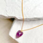Amethyst Heart Necklace Real 18k Gold Plated, thumbnail 1 of 3