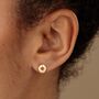 Party Ring Biscuit Stud Earrings, Sterling Silver Or Gold Plated, thumbnail 1 of 7