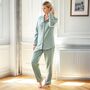 Women's 'Moss' Herringbone Brushed Cotton Pyjama Set, thumbnail 3 of 4