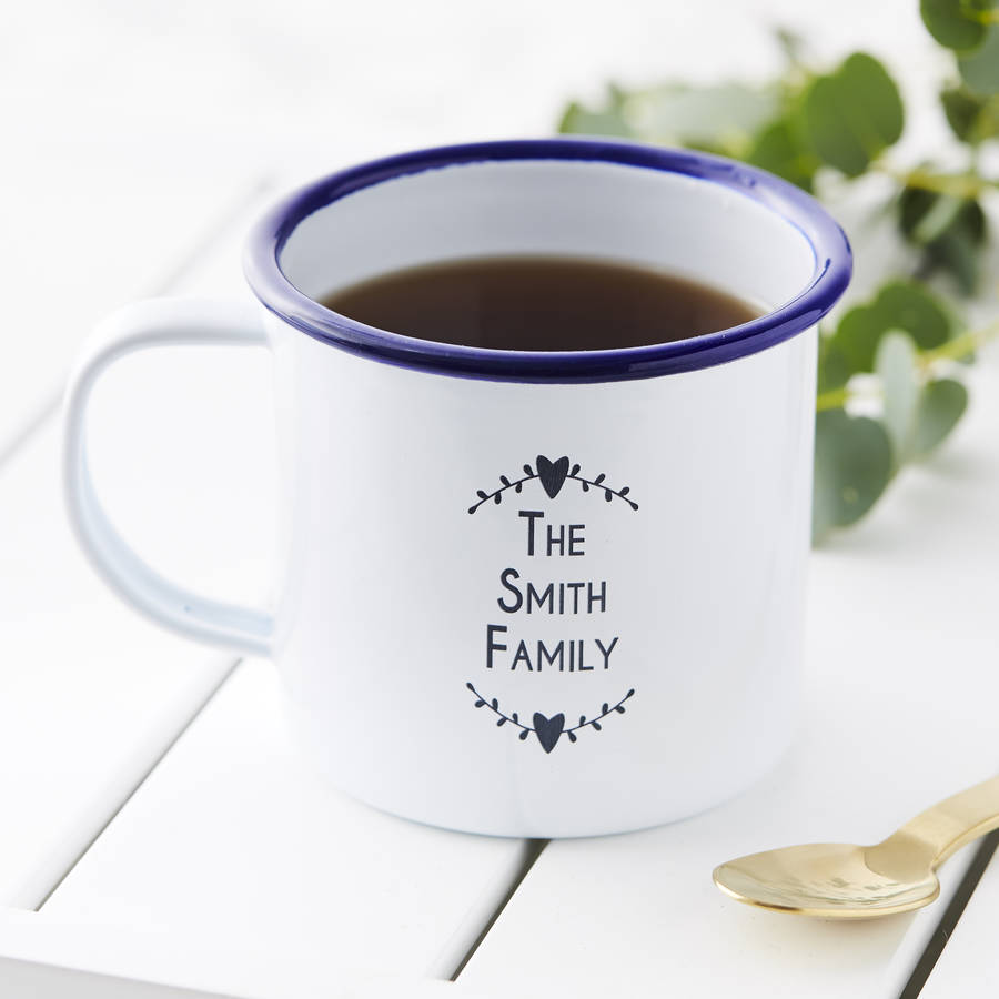 The Family Personalised Enamel Mug By Sophia Victoria Joy 
