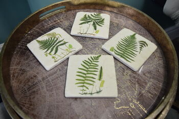 Fern Coasters Set Of Four Table Protectors Plant Lover, 3 of 6