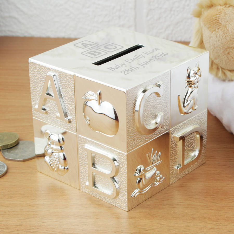 engraved abc money box by letteroom | notonthehighstreet.com