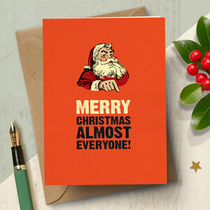 ‘Santa’s Naughty List’ Funny Christmas Card By The Typecast Gallery