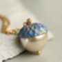 Royal Blue Pearl Acorn Necklace, thumbnail 4 of 12