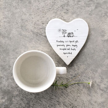 Friendship Is A Special Gift East Of India Porcelain Coaster, 5 of 5