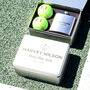 Personalised Tennis Tin With Hip Flask Gift For Him, thumbnail 3 of 8