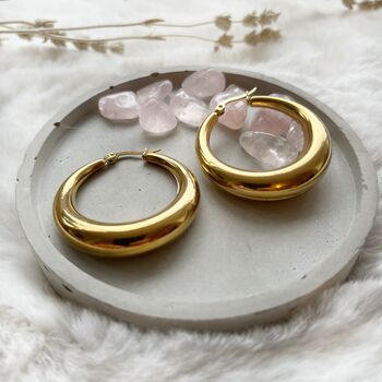 Chunky Dome Statement Hoop Earrings, 2 of 3