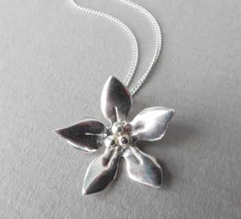 Silver Wildflower Pendant And Chain, 2 of 6