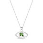 Real Flower Sterling Silver Evil Eye Pendant Necklace Seven Different Flower Options, thumbnail 3 of 12