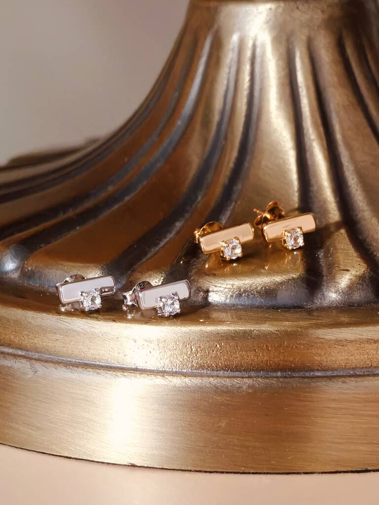 Balance Earrings Real White Topaz Gemstone, 1 of 12