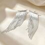Statement Silver Waterfall Party Tassel Earrings, thumbnail 1 of 3