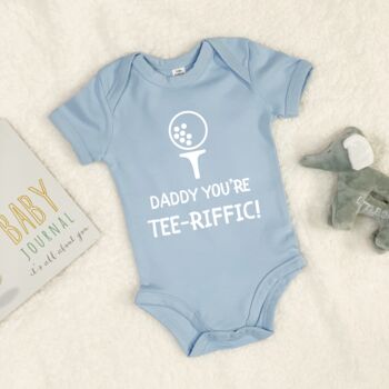 Daddy You're Tee Riffic Golf Babygrow, 5 of 9