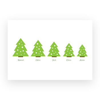 Personalised Family Christmas Tree Print, 6 of 6