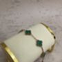 Rose Gold Green Clover Bracelet, thumbnail 3 of 6