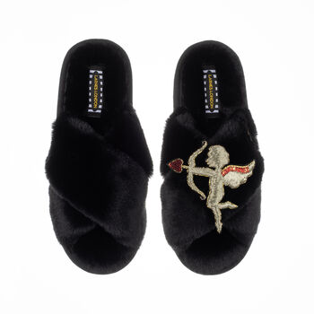 Classic Laines Slippers With Valentines Cupid Brooch, 6 of 7