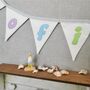 Summer House Bunting Flags, Pastel Rainbow Fabric Bunting, Personalised Name Banner For Child's Bedroom, Decorative Garland, thumbnail 7 of 9