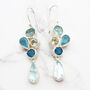Aquamarine And Apatite Gemstone Sterling Silver Earrings, thumbnail 2 of 4