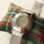 Men`s Personalised Watch With Silver Mesh Strap, thumbnail 4 of 5