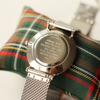 Men`s Personalised Watch With Silver Mesh Strap, 4 of 5