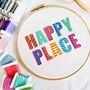 Happy Place Embroidery Hoop Kit, thumbnail 1 of 2