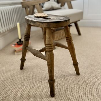 Old Vintage Wooden Stool / Side Table, 4 of 4