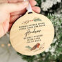 Personalised Robin Memorial Round Wooden Decoration, thumbnail 3 of 3