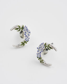 Silver Nightshade Moon Stud Earrings, 3 of 7