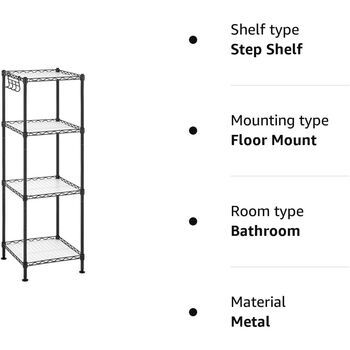 Four Tier Wire Shelving Unit Shelf Metal Storage Rack, 6 of 8