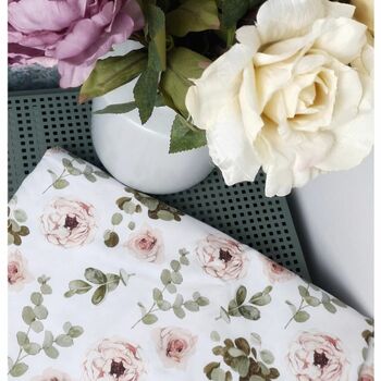 Eucalyptus And Roses Cot Bed Sheet, 2 of 5