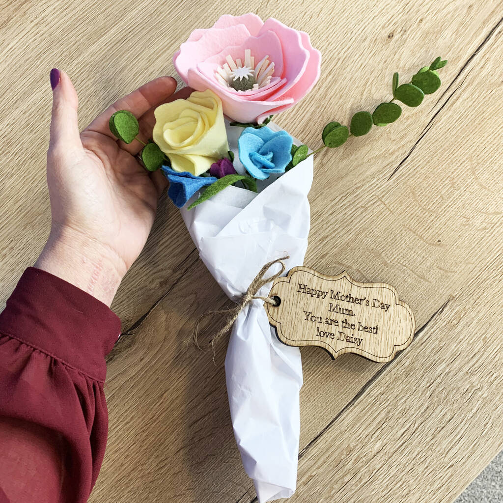 Personalised Handmade Mother's Day Felt Flower Bouquet, 1 of 10
