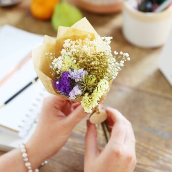 Personalised Teacher Token Dried Flower Posy, 5 of 10