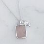 The Duo Rose Quartz Necklace, Sterling Silver, thumbnail 5 of 11