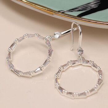 Silver Plated Linked Crystal Earrings, 4 of 5